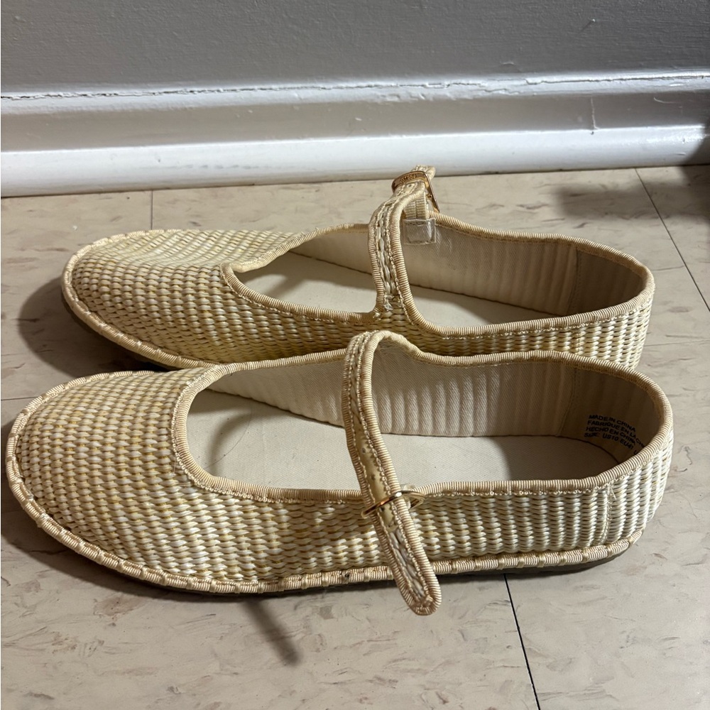 Urban Outfitters Cream Woven Flats
